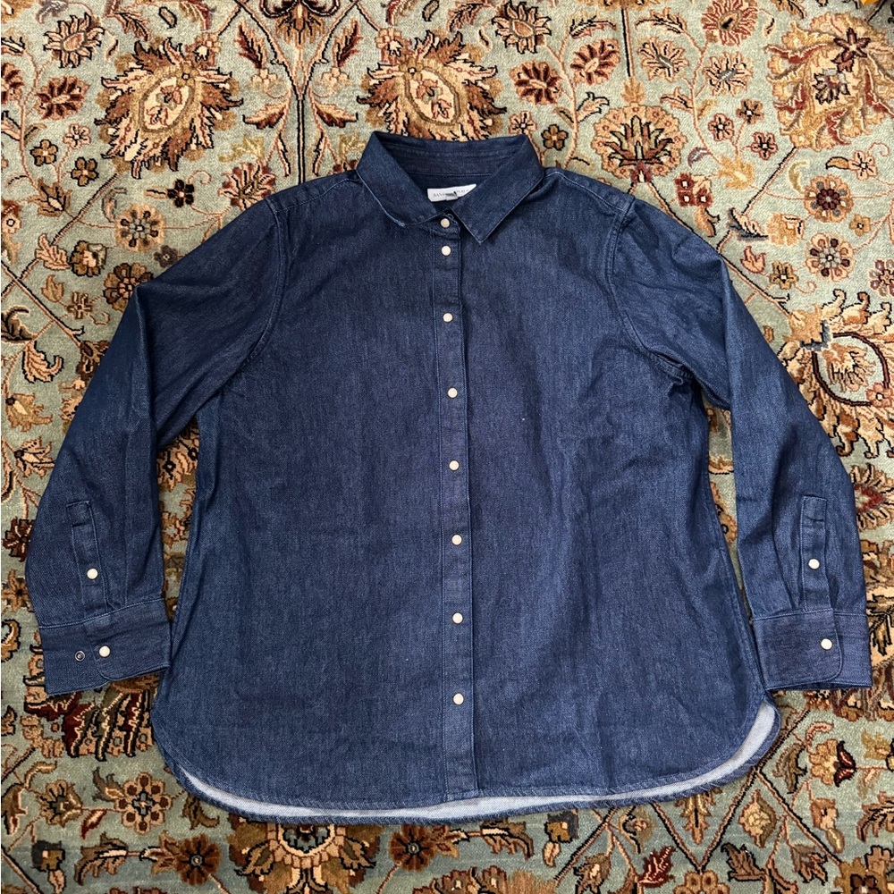NWOT Banana Republic Dark Wash Western Denim Shirt